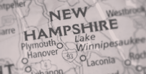 New Hampshire on the map